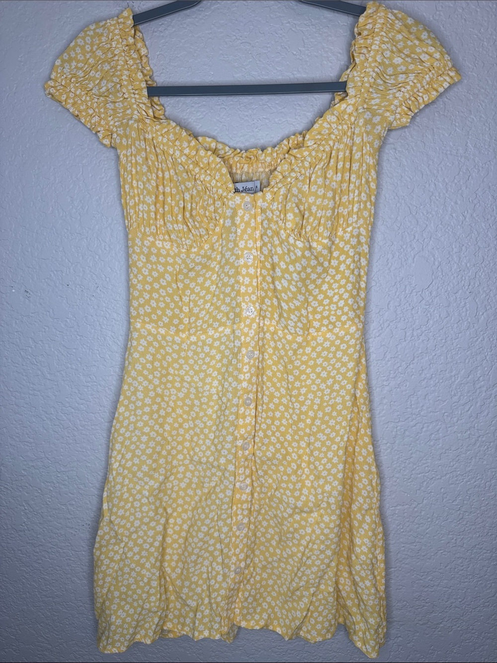 NEW With Jean Isabelle Mini Dress Daisy Lemon - Small - Picture 3 of 8